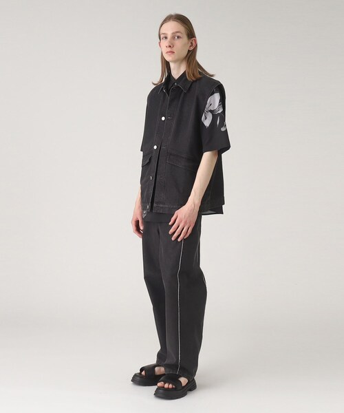 tk.TAKEO KIKUCHI（ティーケータケオキクチ）の「◆フリンジカットデニムベスト（ベスト・メンズ・チャコールグレー/ブルー・88）」の20枚目の写真