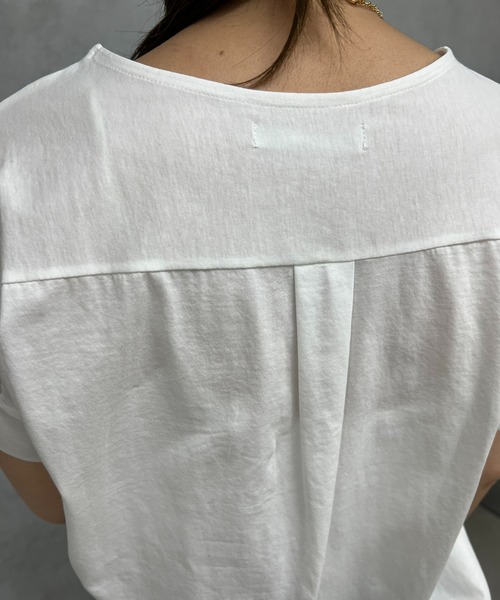 un dix cors(アンディコール)の「バイオシルケット裾ラウンドプルオーバー(Tシャツ/カットソー・レディース・オフホワイト/ブラック/イエロー・FREE)」の13枚目の写真