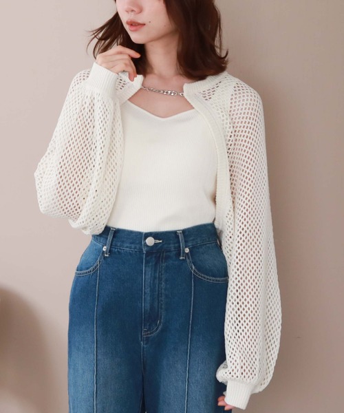 archives（アルシーヴ）の「シルバーチェーンニットボレロアンサンブル（アンサンブル・レディース・アイボリー/ブルー/ブラック/ピンク・MEDIUM）」の6枚目の写真