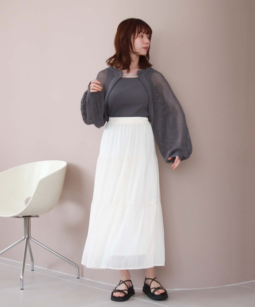 archives（アルシーヴ）の「シルバーチェーンニットボレロアンサンブル（アンサンブル・レディース・アイボリー/ブルー/ブラック/ピンク・MEDIUM）」の13枚目の写真