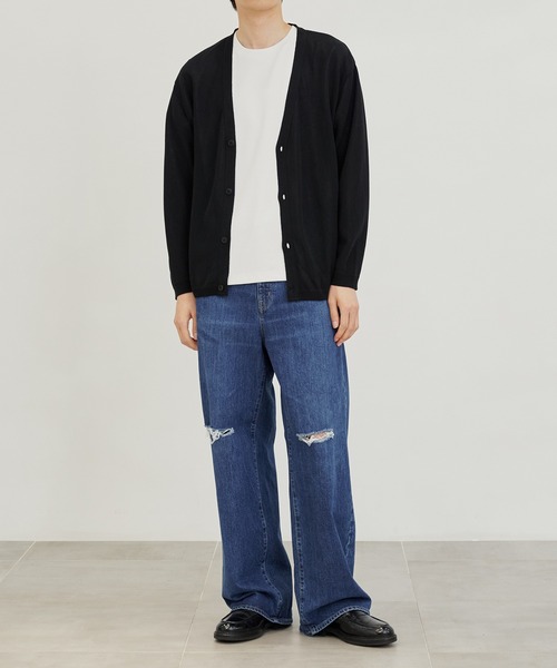 PUBLIC TOKYO（パブリックトウキョウ）の「極 リネンリラックスニットカーデ（カーディガン/ボレロ・メンズ・ベージュ/ブラック/マスタード・2/1/3）」の19枚目の写真