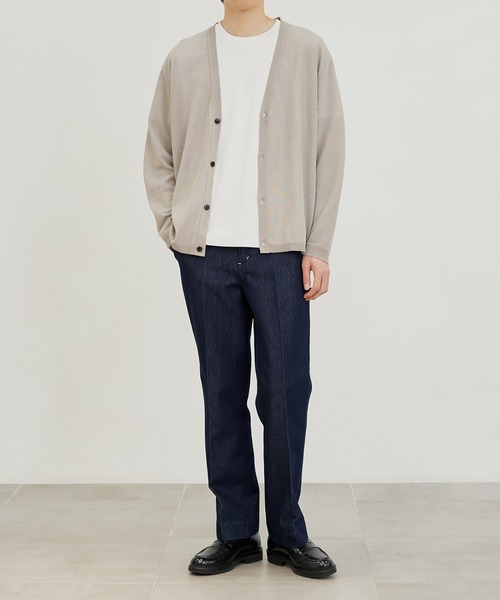 PUBLIC TOKYO（パブリックトウキョウ）の「極 リネンリラックスニットカーデ（カーディガン/ボレロ・メンズ・ベージュ/ブラック/マスタード・2/1/3）」の8枚目の写真