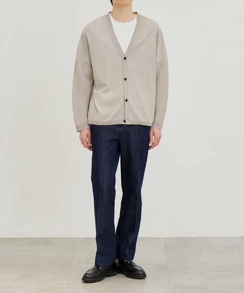 PUBLIC TOKYO（パブリックトウキョウ）の「極 リネンリラックスニットカーデ（カーディガン/ボレロ・メンズ・ベージュ/ブラック/マスタード・2/1/3）」の9枚目の写真