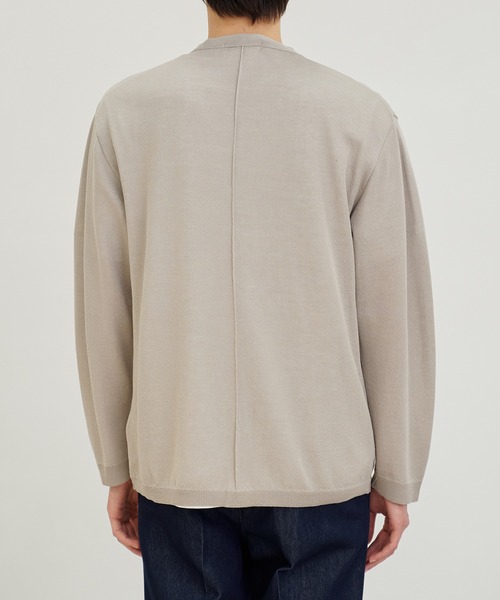 PUBLIC TOKYO（パブリックトウキョウ）の「極 リネンリラックスニットカーデ（カーディガン/ボレロ・メンズ・ベージュ/ブラック/マスタード・2/1/3）」の13枚目の写真