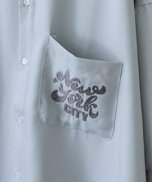 ZIP FIVE（ジップファイブ）の「【ZIP FIVE】オーバールーズワンポイント刺繍レギュラーカラー/ビッグシルエット半袖シャツ（シャツ/ブラウス・メンズ・ホワイト/ネイビー/ブラック/ライトグレー/ブルー・MEDIUM/LARGE/X-LARGE）」の7枚目の写真