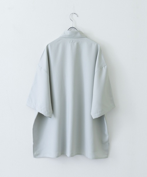 ZIP FIVE（ジップファイブ）の「【ZIP FIVE】オーバールーズワンポイント刺繍レギュラーカラー/ビッグシルエット半袖シャツ（シャツ/ブラウス・メンズ・ホワイト/ネイビー/ブラック/ライトグレー/ブルー・MEDIUM/LARGE/X-LARGE）」の10枚目の写真