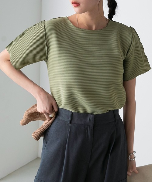セール】【forksy.】ボーダーメロー半袖カットソー（Tシャツ