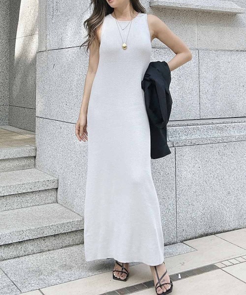 esutoreja（エストレジャ）の「スリーブレスワンピース（ワンピース・レディース・グレー/パープル/ブラック・FREE）」の2枚目の写真