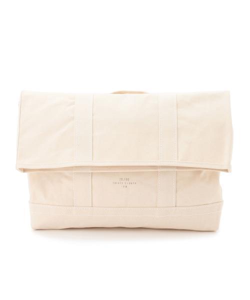 Ray BEAMS（レイビームス）の「20/80 / キャンバス クラッチバッグ（クラッチバッグ・レディース・ホワイト/ネイビー・ONE SIZE）」の3枚目の写真