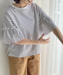 LOWRYS FARM | ソデフリルＴシャツＳＳ　 907824(Tシャツ/カットソー)
