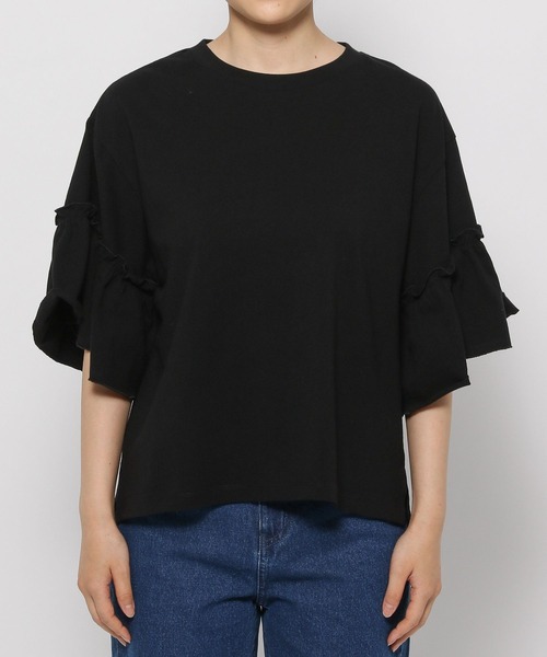 LOWRYS FARM（ローリーズファーム）の「ソデフリルＴシャツＳＳ　 907824（Tシャツ/カットソー・レディース・ホワイト/その他/ブラウン/ブラック・FREE）」の16枚目の写真