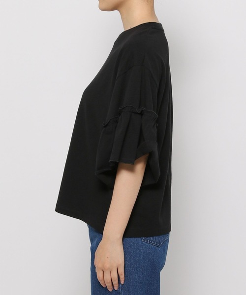 LOWRYS FARM（ローリーズファーム）の「ソデフリルＴシャツＳＳ　 907824（Tシャツ/カットソー・レディース・ホワイト/その他/ブラウン/ブラック・FREE）」の11枚目の写真