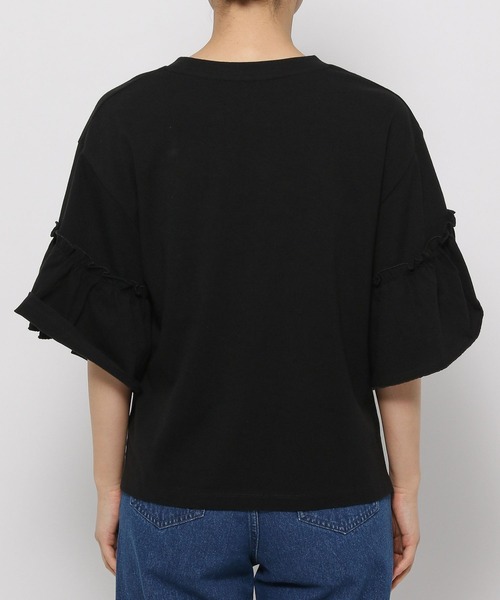 LOWRYS FARM（ローリーズファーム）の「ソデフリルＴシャツＳＳ　 907824（Tシャツ/カットソー・レディース・ホワイト/その他/ブラウン/ブラック・FREE）」の5枚目の写真