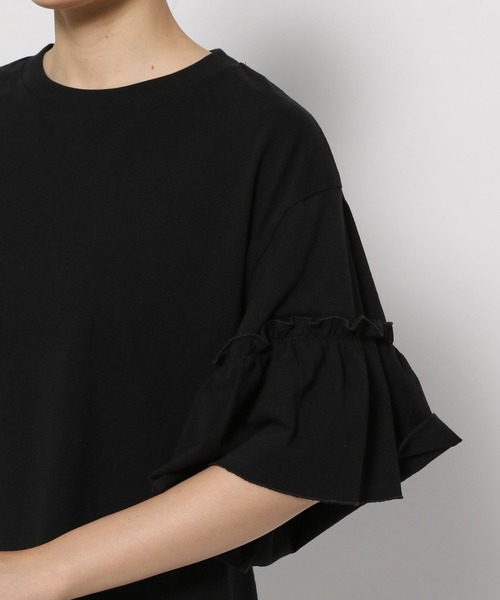 LOWRYS FARM（ローリーズファーム）の「ソデフリルＴシャツＳＳ　 907824（Tシャツ/カットソー・レディース・ホワイト/その他/ブラウン/ブラック・FREE）」の8枚目の写真