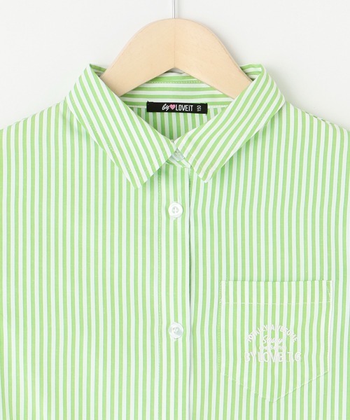 by LOVEiT(バイラビット)の「肩見せ2WAYチュニック丈シャツ(シャツ/ブラウス・キッズ・ピンク/ブルー/ライム・130cm/140cm/150cm/160cm/120cm)」の7枚目の写真