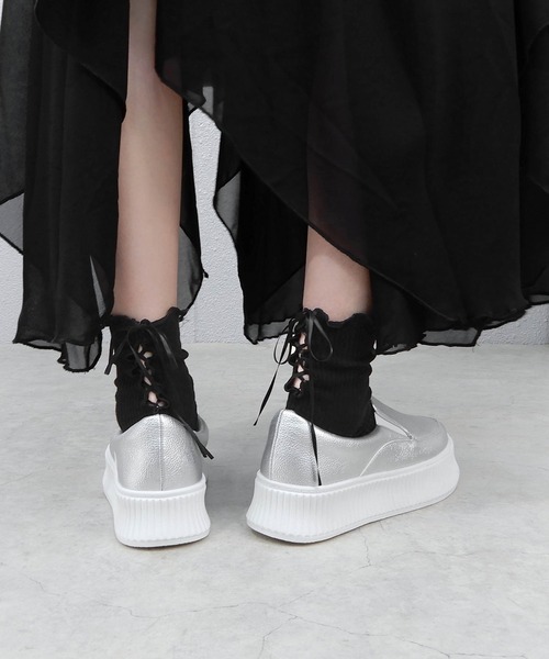 minia(ミニア)の「編み上げリボンソックス(ソックス/靴下・レディース・ベージュ/ブラック/ホワイト・FREE)」の22枚目の写真