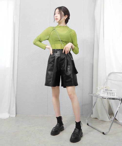 minia(ミニア)の「編み上げリボンソックス(ソックス/靴下・レディース・ベージュ/ブラック/ホワイト・FREE)」の9枚目の写真