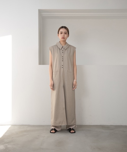 lawgy（ラウジー）の「neck 2way hem piping vest / ネック2wayヘムパイピングベスト（ベスト・レディース・ベージュ/モカ・FREE）」の17枚目の写真