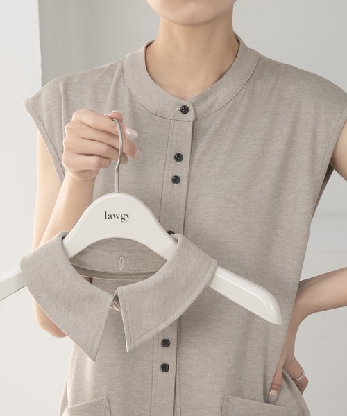 lawgy（ラウジー）の「neck 2way hem piping vest / ネック2wayヘムパイピングベスト（ベスト・レディース・ベージュ/モカ・FREE）」の21枚目の写真