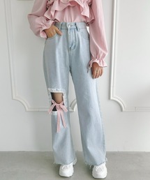 リボンノットデニムパンツ