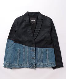 デニムとブレザーのミックスジャケット デニムとブレザーのミックスジャケット コーディネート詳細