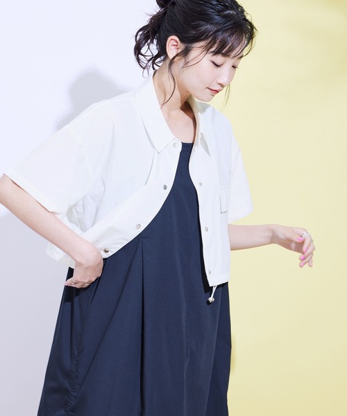 Jayro（ジャイロ）の「ナイロン半袖ショートシャツ（シャツ/ブラウス・レディース・ホワイト系その他/ブラック/イエロー/ブルー・M）」の3枚目の写真