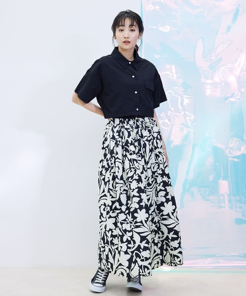 Jayro（ジャイロ）の「ナイロン半袖ショートシャツ（シャツ/ブラウス・レディース・ホワイト系その他/ブラック/イエロー/ブルー・M）」の6枚目の写真