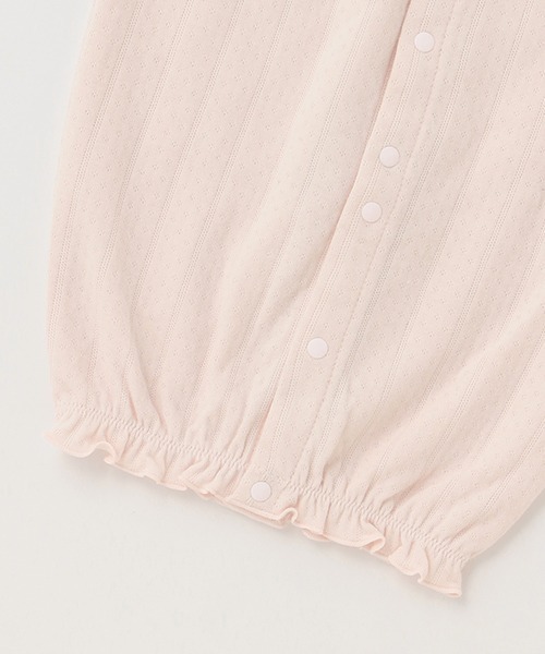 petit main(プティマイン)の「【弱酸性】帽子付レース切替2WAYオール(ロンパース・キッズ・アイボリー/ライトピンク・50-70cm)」の8枚目の写真