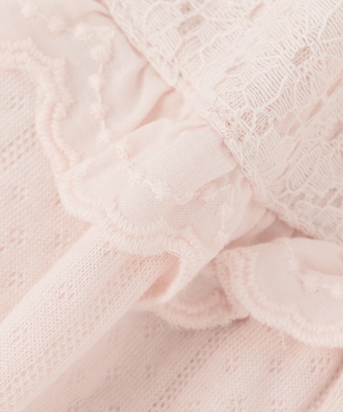 petit main(プティマイン)の「【弱酸性】帽子付レース切替2WAYオール(ロンパース・キッズ・アイボリー/ライトピンク・50-70cm)」の11枚目の写真