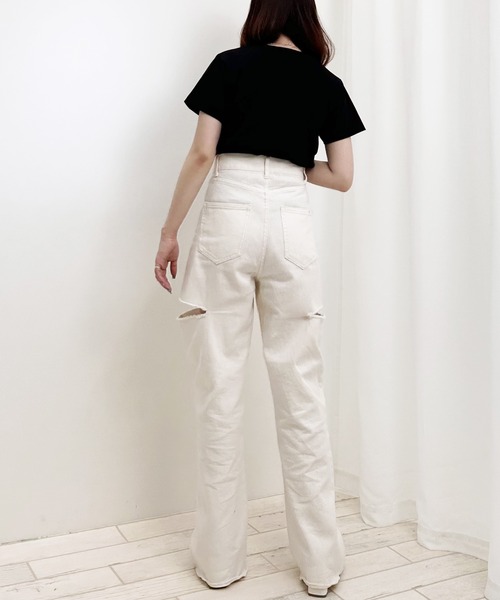 INGNI(イング)の「ラインストーンロゴTシャツ(Tシャツ/カットソー・レディース・オフホワイト/ブラック/ライトピンク/ミント・M)」の19枚目の写真