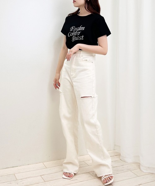 INGNI(イング)の「ラインストーンロゴTシャツ(Tシャツ/カットソー・レディース・オフホワイト/ブラック/ライトピンク/ミント・M)」の17枚目の写真