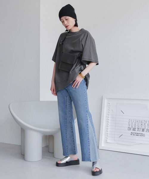 LOWRYS FARM(ローリーズファーム)の「ピグメントBIGプルオーバー 970322(Tシャツ/カットソー・レディース・パープル/アイボリー/グレー/チャコールグレー・FREE)」の8枚目の写真