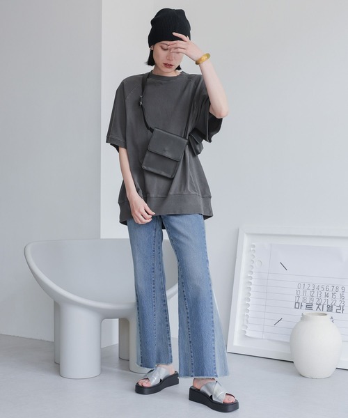 LOWRYS FARM(ローリーズファーム)の「ピグメントBIGプルオーバー 970322(Tシャツ/カットソー・レディース・パープル/アイボリー/グレー/チャコールグレー・FREE)」の9枚目の写真