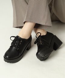 【らくちん履き心地】厚底レースアップパンプス