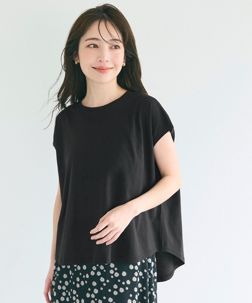 tシャツ ハシゴレースフレンチスリーブ カットソー レディース 組曲 tシャツ ハシゴレースフレンチスリーブ カットソー