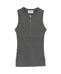 CLANE（クラネ）の「【CLANE/クラネ】SLEEVELESS ZIP RIB KNIT