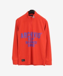 <MENS>長袖ハイネックプルオーバー シンプル 英字プリント2023年秋冬