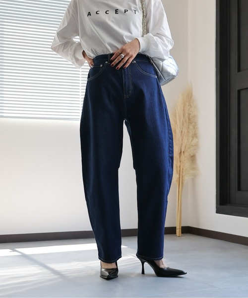 セール】【選べるデザイン】バレルデニムパンツ/カーブデニムパンツ