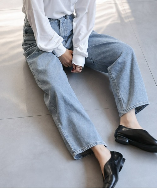 ap retro（アプレトロ）の「【選べるデザイン】バレルデニムパンツ/カーブデニムパンツ（デニムパンツ・レディース・ブルー/ネイビー/ブラック/オフホワイト/インディゴブルー・FREE）」の9枚目の写真