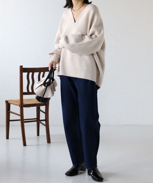 ap retro（アプレトロ）の「【選べるデザイン】バレルデニムパンツ/カーブデニムパンツ（デニムパンツ・レディース・ブルー/ネイビー/ブラック/オフホワイト/インディゴブルー・FREE）」の21枚目の写真