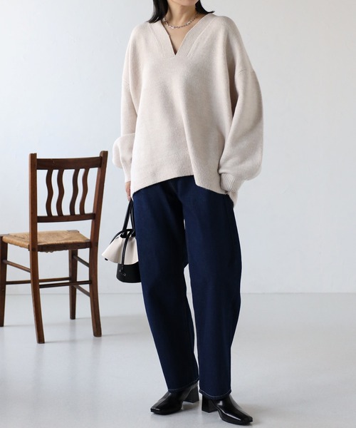 ap retro（アプレトロ）の「【選べるデザイン】バレルデニムパンツ/カーブデニムパンツ（デニムパンツ・レディース・ブルー/ネイビー/ブラック/オフホワイト/インディゴブルー・FREE）」の22枚目の写真