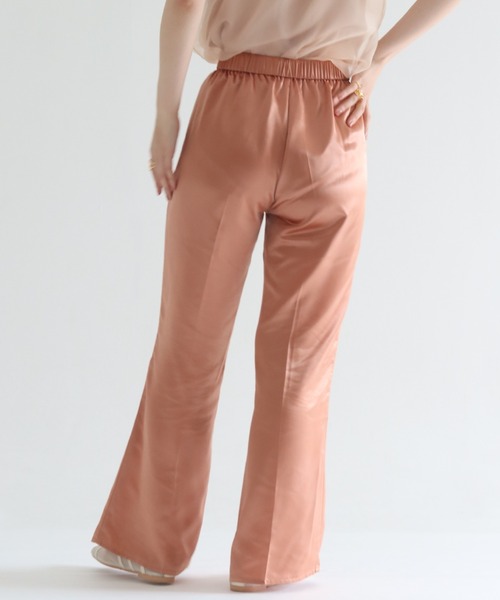 muguet(ミュゲ)の「gloss satin flare pants(スラックス・レディース・オレンジ/アイボリー・FREE)」の14枚目の写真