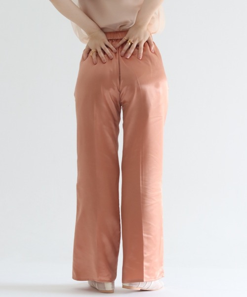 muguet(ミュゲ)の「gloss satin flare pants(スラックス・レディース・オレンジ/アイボリー・FREE)」の16枚目の写真