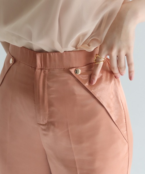 muguet(ミュゲ)の「gloss satin flare pants(スラックス・レディース・オレンジ/アイボリー・FREE)」の17枚目の写真