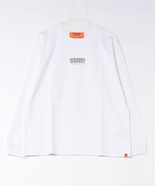 UNIVERSAL OVERALL（ユニバーサルオーバーオール）の「/UNIVERSAL OVERALL/LOGO LONG SLEEVE（Tシャツ/カットソー・メンズ・ダークグリーン/ベージュ/ネイビー/マルーン/ホワイト/ブラック・MEDIUM/LARGE/X-LARGE）」の2枚目の写真