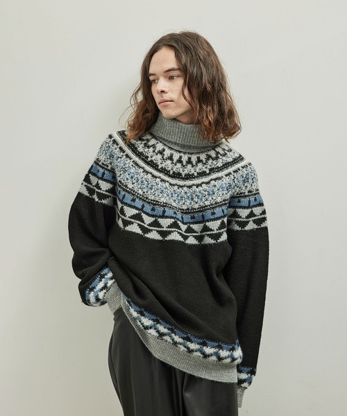 JUNRED（ジュンレッド）の「求心タートルネックルーズニットプルオーバー（ニット/セーター・メンズ・ベージュ/ホワイト/ブラック・L/M/S）」の5枚目の写真