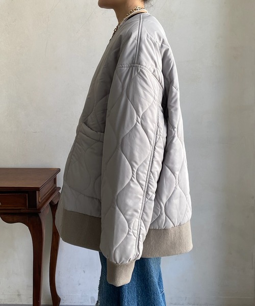 DouDou（ドゥドゥ）の「【一部WEB限定カラー】キルティングMA1（MA-1・レディース・グレー/ホワイト系その他/ブラック/カーキ・FREE）」の9枚目の写真