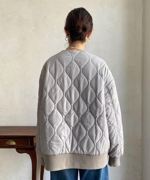 DouDou（ドゥドゥ）の「【一部WEB限定カラー】キルティングMA1（MA-1・レディース・グレー/ホワイト系その他/ブラック/カーキ・FREE）」の10枚目の写真