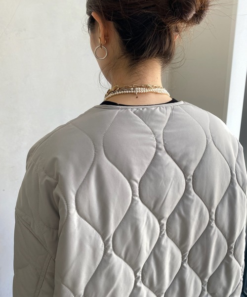 DouDou（ドゥドゥ）の「【一部WEB限定カラー】キルティングMA1（MA-1・レディース・グレー/ホワイト系その他/ブラック/カーキ・FREE）」の11枚目の写真