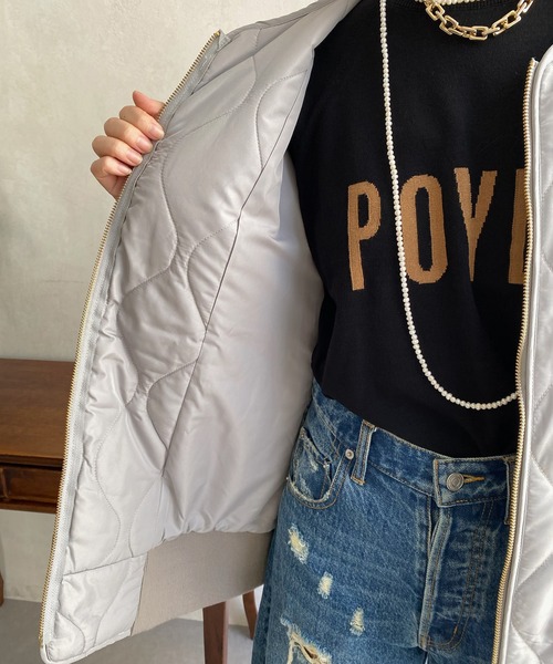 DouDou（ドゥドゥ）の「【一部WEB限定カラー】キルティングMA1（MA-1・レディース・グレー/ホワイト系その他/ブラック/カーキ・FREE）」の18枚目の写真